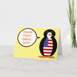 Cartão De Agradecimento EUA Falando Srta. Penguin Personalizada