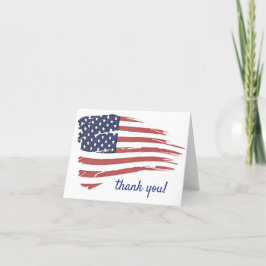 Cartão De Agradecimento EUA Watercolor American Flag Militar