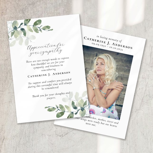 Cartão De Agradecimento Eucalipto Calliografia Simpatia Fotográfica Funera (Criador carregado)