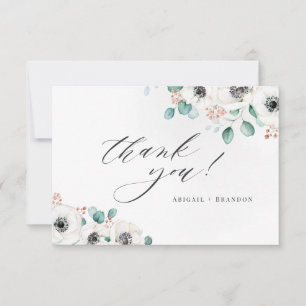 Cartão De Agradecimento Eucalyptus anemone obrigado rústico floral