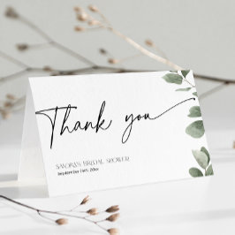 Cartão De Agradecimento Eucalyptus Chá de panela Sage Green