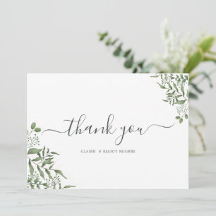 Cartão De Agradecimento Eucalyptus deixa casamento