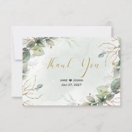 Cartão De Agradecimento Eucalyptus Deixa Casamento Verde Obrigado