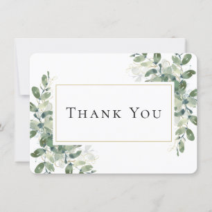 Cartão De Agradecimento Eucalyptus Dourado Simpatia Funeral