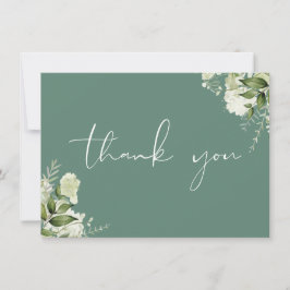 Cartão De Agradecimento Eucalyptus Green Botanical Greenery Elegante