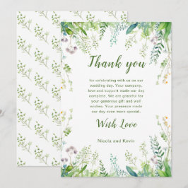 Cartão De Agradecimento Eucalyptus Greenery deixa casamento