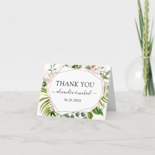 Cartão De Agradecimento Eucalyptus Greenery Geométrico Elegante Obrigado