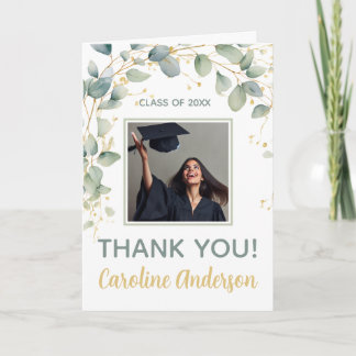 Cartão De Agradecimento Eucalyptus Greenery Graduation Party