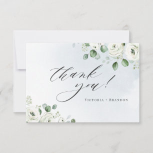 Cartão De Agradecimento Eucalyptus greenery White Flórida