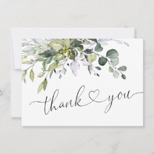 Cartão De Agradecimento Eucalyptus Watercolor Elegante Simples