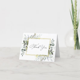 Cartão De Agradecimento Eucalyptus Watercolor Elegante Simples