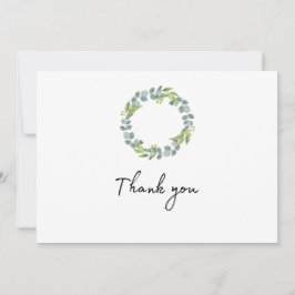 Cartão De Agradecimento Eucalyptus Wreath Wedding Thank You Folded Card