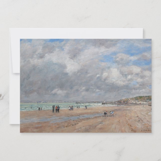 Cartão De Agradecimento Eugene Boudin - A Praia de Deauville (Frente)