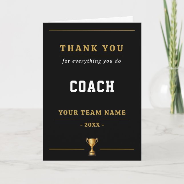 Cartão De Agradecimento Everything You Do Trophy Coach  (Frente)