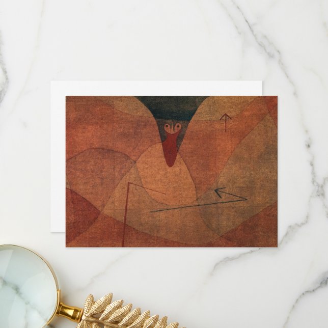Cartão De Agradecimento Evolução Aviária de Paul Klee (Frente/Verso In Situ)