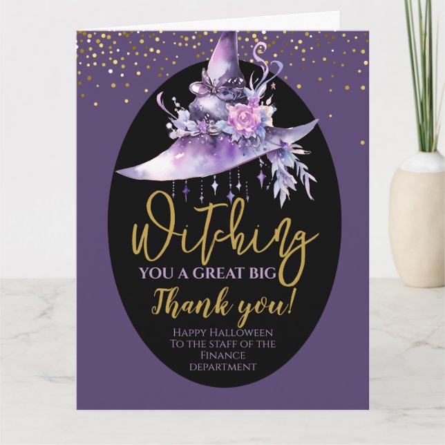 Cartão De Agradecimento Excelente de Halloween Grande Obrigado (Frente)