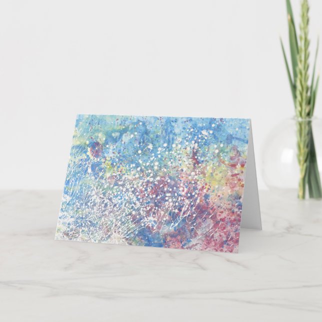 Cartão De Agradecimento Explosões da placa de saudação de cores (Frente)