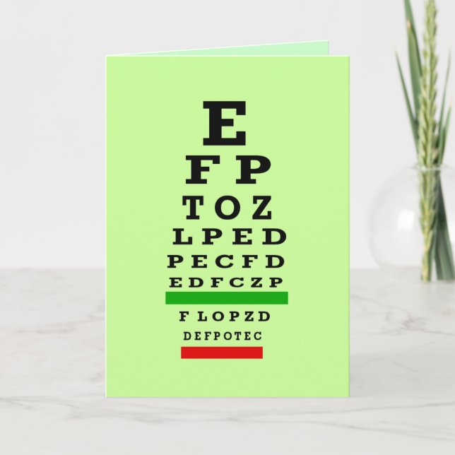 Cartão De Agradecimento EYE CHART Gifts (Frente)