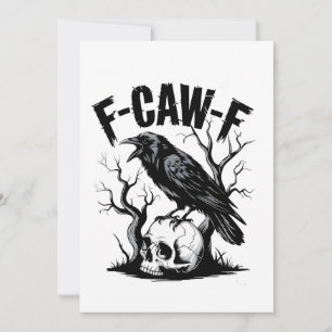 Cartão De Agradecimento F-Caw-F Pássaro Negro Funny