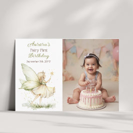 Cartão De Agradecimento Fada da floresta Boho Primeiro aniversário foto