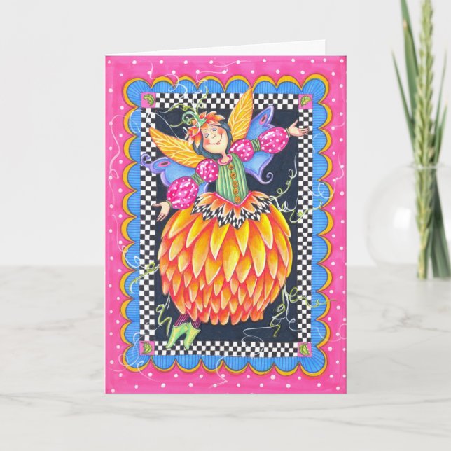 Cartão De Agradecimento fada de alegria (Frente)