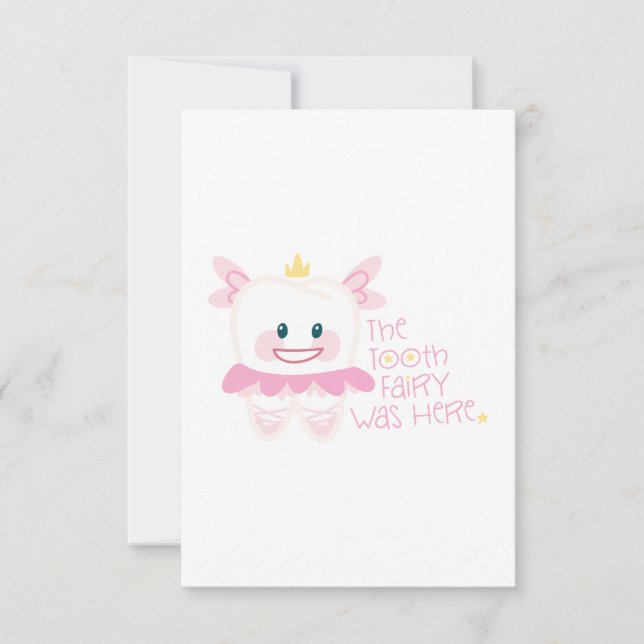 Cartão De Agradecimento Fada De Dentes Estava Aqui (Frente)