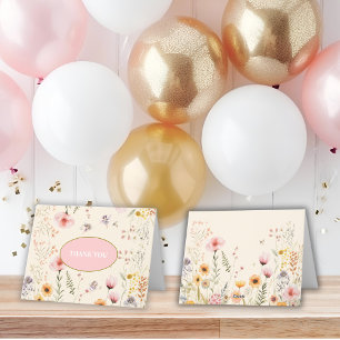 Cartão De Agradecimento Fada de flores silvestres e giros fantasia