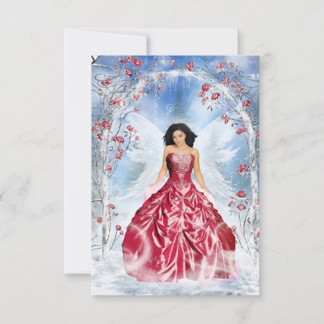 Cartão De Agradecimento Fada De Gelo (Frente)