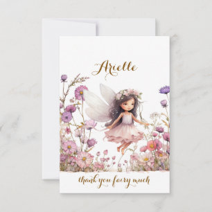 Cartão De Agradecimento Fada Lavanda flor silvestre aniversário obrigado