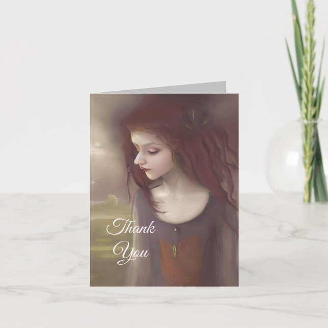 Cartão De Agradecimento Fada Pequena Fantasia Whimsso (Frente)