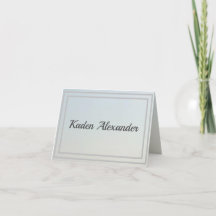Faded Blue Ombre Folded Thank You Note Card