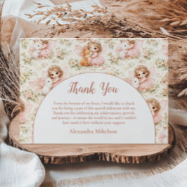 Cartão De Agradecimento Fairy 1st Birthday Enchanted Garden