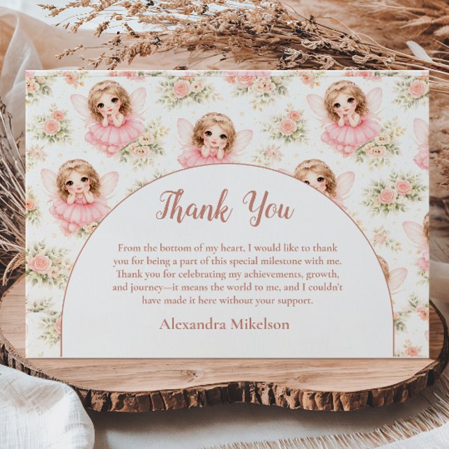Cartão De Agradecimento Fairy 1st Birthday Girl (Criador carregado)