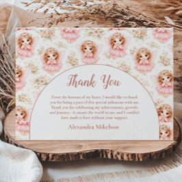 Cartão De Agradecimento Fairy 1st Birthday Pink Garden