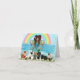 Cartão De Agradecimento Fairy and Cats All Occasion Greeting Card