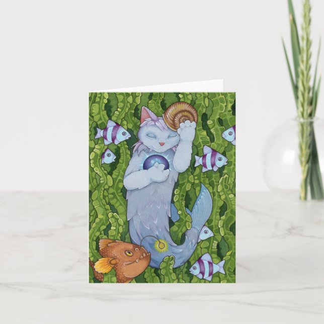Cartão De Agradecimento Fairy Cats Affirmation cute cat QUIET Card (Frente)