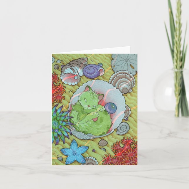 Cartão De Agradecimento Fairy Cats Affirmation cute cat SLEEP Card (Frente)