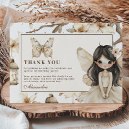 Cartão De Agradecimento Fairy First Birthday Woodland Floral