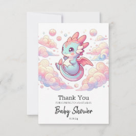 Cartão De Agradecimento Fairytale Dragon Chá de fraldas