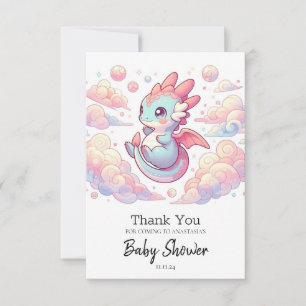 Cartão De Agradecimento Fairytale Dragon Chá de fraldas