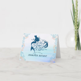 Cartão De Agradecimento Fairytale Mermaid Under the Sea Thank You