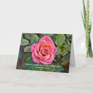 Cartão de Agradecimento Faith e Rosa Cor-de-Rosa