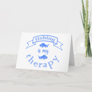 Cartão De Agradecimento Faixa de banner citação A pesca é minha terapia