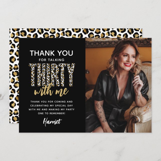 Cartão De Agradecimento Fale 30 comigo! aniversário de 30 anos (Frente/Verso)