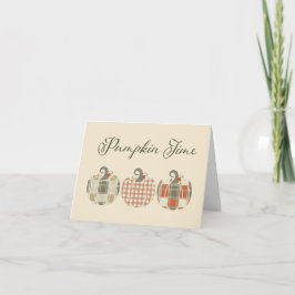 Cartão De Agradecimento Fall-Autumn-Patchwork Pumpkins