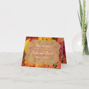 Cartão De Agradecimento Fall Leaves Gold Foil Wedding THANK YOU