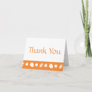 Cartão De Agradecimento Fall Leaves in Orange Thank You Card