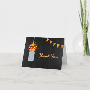 Cartão De Agradecimento Fall Mason Jar Thank You Card
