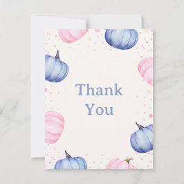 Cartão De Agradecimento Fall Pumpkin Gender Reveal Thank You Card