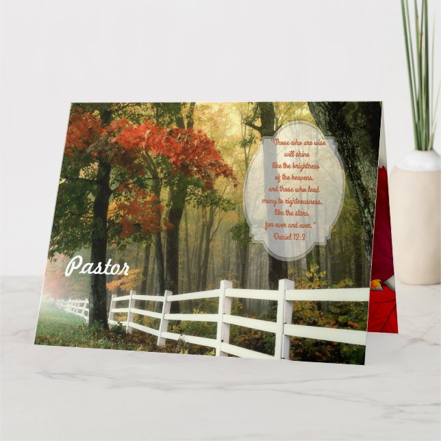 Cartão De Agradecimento Fall Scene Custom Pastor Appreciation From All (Frente)